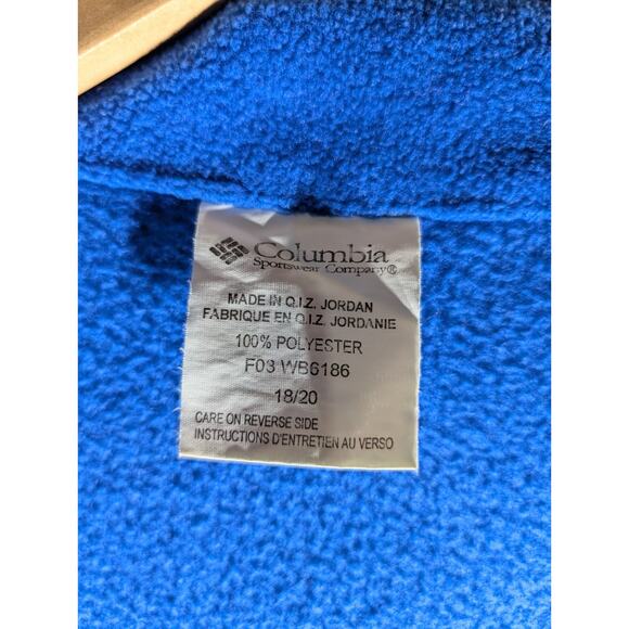 Columbia Boys Fleece Full Zip Jacket Youth 18/20 Pockets Blue Navy Color block - Picture 6 of 6